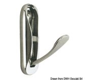 Porte Manteau escamotable 1 Crochet laiton poli 75x25 mm