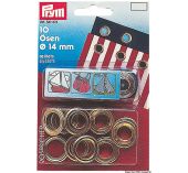 Prym œillets en laiton Ø 14mm Sous blister de 10 Pièces avec outil de montage.
