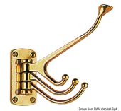 Portemanteau 4 crochets laiton poli 81x39 mm