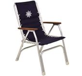 Forma Fauteuil aluminium pliant dossier élevé accoudoirs en teck M150NB