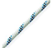 Marlowbraid Drisse Polyester 6mm Blanc Liseré Bleu